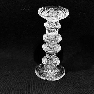Littala Festivo Art Glass Candle Holder by Timo Sarpaneva 1960’s Scandinavian 7”